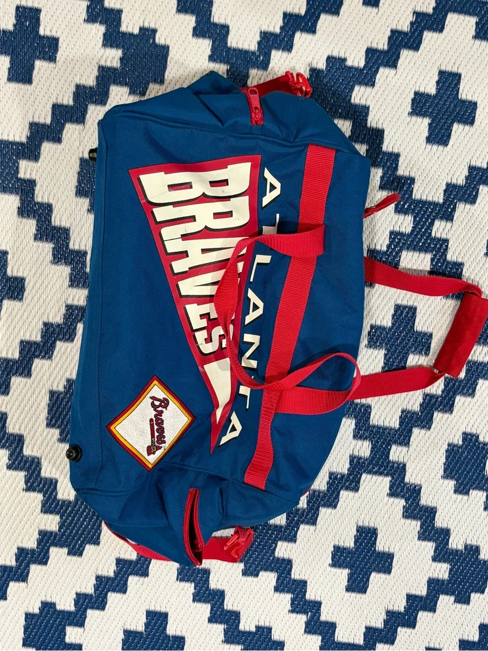 Vintage Atlanta Braves Duffel Baseball Sports Bag 90s